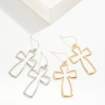 Wholesale rounded Metal Cross Drop Earrings L