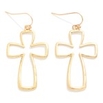 Rounded Metal Cross Drop Earrings

- Approximately 2" L