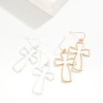 Wholesale rounded Metal Cross Drop Earrings L