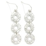 Wholesale linked Metal Fringe Ovals Drop Earrings L