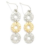 Wholesale linked Metal Fringe Ovals Drop Earrings L