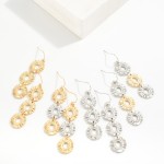 Wholesale linked Metal Fringe Ovals Drop Earrings L
