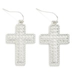 Wholesale studded Metal Cross Drop Earrings L