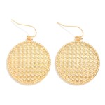 Wholesale studded Metal Disc Drop Earrings L