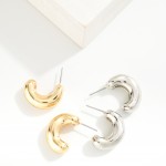 Wholesale cast Metal Pinched Hoop Earrings D