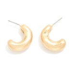 Wholesale worn Pinched Metal Hoop Earrings D