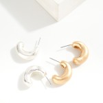 Wholesale worn Pinched Metal Hoop Earrings D