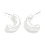 Wholesale worn Pinched Metal Hoop Earrings D