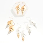 Wholesale linked Metal Leaf Drop Earrings L