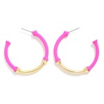 Wholesale matte Metal Bamboo Hoop Earrings D