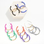 Wholesale matte Metal Bamboo Hoop Earrings D