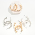 Wholesale crimped Metal Hoop Earrings D