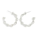 Wholesale crimped Metal Hoop Earrings D