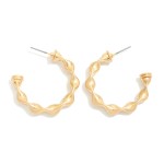 Wholesale crimped Metal Hoop Earrings D