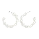 Wholesale crimped Metal Hoop Earrings D