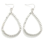 Wholesale metal Beaded Teardrop Drop Earrings Rhinestone Wrapping L