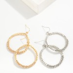 Wholesale metal Beaded Hoop Earrings Rhinestone Wrapped L