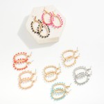 Wholesale beaded Metal Wire Wrapped Metal Oval Drop Earrings L