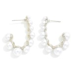 Wholesale pearl Studs Oval Hoop Earrings L