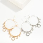 Wholesale metal Beaded Hoop Drop Earrings Glass Crystal Rhinestone Circle Charms