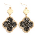 Wholesale wire Wrapped Beaded Clover Drop Earrings Metal Linked Clover L