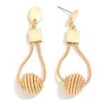 Wholesale snake Chain Post Drop Earrings Metal Coiled Globe L