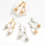 Wholesale snake Chain Post Drop Earrings Metal Coiled Globe L