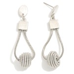 Wholesale snake Chain Post Drop Earrings Metal Coiled Globe L