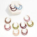 Wholesale beaded Game Day Hoop Earrings Matte Gold Beads D