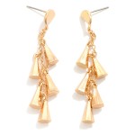Wholesale linked Metal Cone Post Drop Earrings L