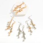 Wholesale linked Metal Cone Post Drop Earrings L