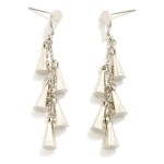 Wholesale linked Metal Cone Post Drop Earrings L