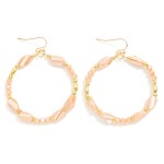 Wholesale faceted Bead Hoop Drop Earrings L