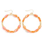 Wholesale faceted Bead Hoop Drop Earrings L