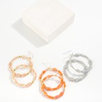 Wholesale faceted Bead Hoop Drop Earrings L
