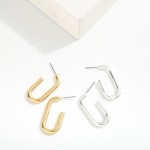 Wholesale metal Elongated Hoop Earrings L Brass Base