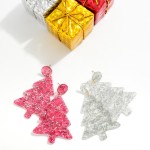 Wholesale glitter Acetate Christmas Tree Post Drop Earrings L