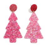 Wholesale acetate Christmas Tree Drop Earrings Metallic Flakes L