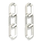 Wholesale flat Chain Link Earrings Rhinestone Details L