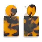 Wholesale tortoise Shell Linked Geometric Post Drop Earrings L