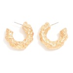 Wholesale chunky Textured Metal Hoop Earrings D