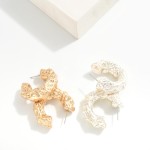 Wholesale chunky Textured Metal Hoop Earrings D