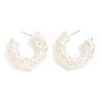 Wholesale chunky Textured Metal Hoop Earrings D