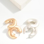 Wholesale pinched Metal Chunky Hoop Earrings D