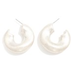 Wholesale pinched Metal Chunky Hoop Earrings D