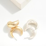 Wholesale metal Chunky Tapered Hoop Earrings D