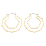 Wholesale layered Hammered Metal Geometric Hoop Earrings D