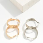 Wholesale layered Twisted Metal Hoop Earrings D