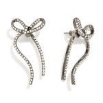 Wholesale rhinestone Studded Peekaboo Bow Post Drop Earrings L