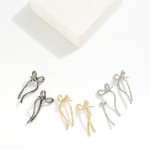 Wholesale rhinestone Studded Peekaboo Bow Post Drop Earrings L